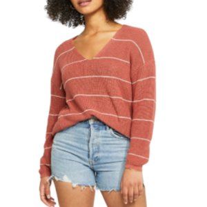 Gentle Fawn Tucker Pullover Sweater in Muted Clay Stripe